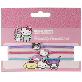 THE CARAT SHOP - Set de bracelets Hello Kitty & Friends avec Kuromi et My Melody en alliage de zinc et polyester
