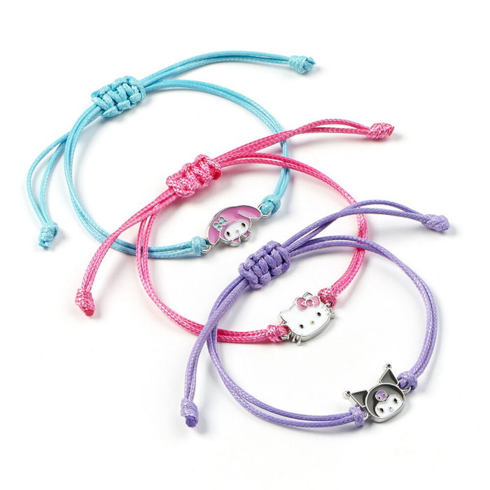 THE CARAT SHOP - Set de bracelets Hello Kitty & Friends avec Kuromi et My Melody en alliage de zinc et polyester