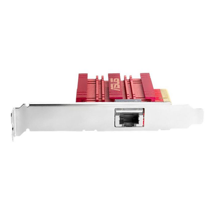 Asus XG-C100C Carte réseau PCIe 10 Gb/s (10GBase-T) avec compatibilité descendante 5/2,5/1 Gb/s et 100 Mbps, port RJ45 et QoS intégrée pour gaming