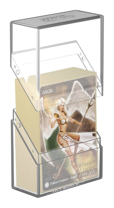 Ultimate Guard Boulder Deckcase 40+ Boîte de rangement pour cartes à jouer standard, capacité jusqu'à 40 cartes double protection, dimensions 76x98.5x35 mm