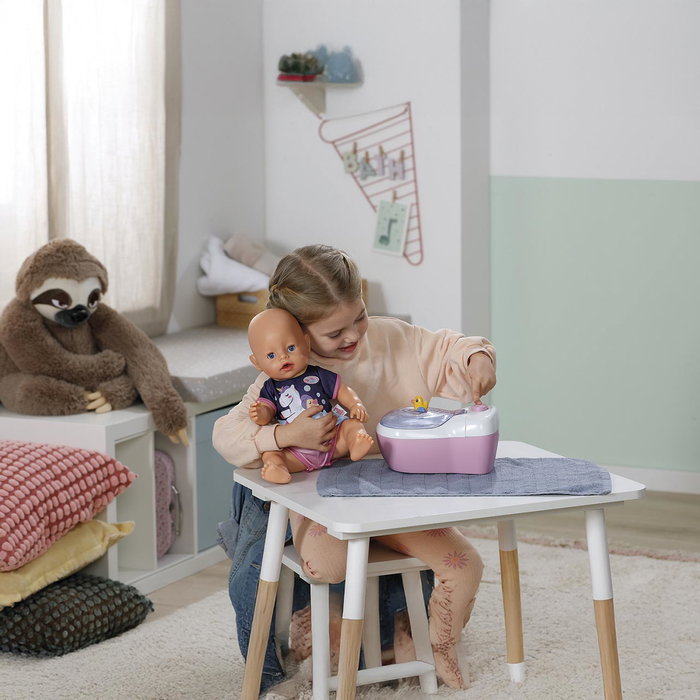 Zapf Creation - Poupée Baby Born Baño 837542 avec effets sonores aquatiques, mélodie amusante et autocollants de décoration pour le bain - Jeu pour enfants dès 3 ans