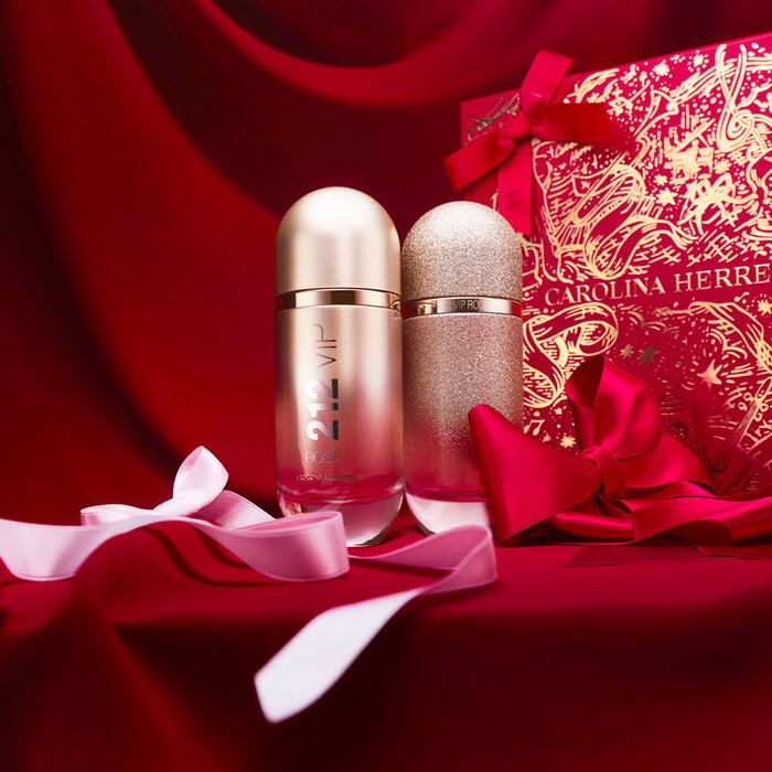 Carolina Herrera Coffret 212 VIP Rosé 3 pièces - Eau de Parfum 80ml + Lait Corps 100ml + Eau de Parfum 10ml