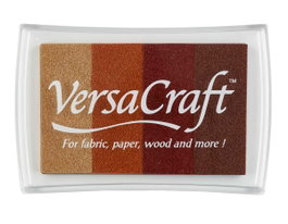 Tsukineko VERSACRAFT Tampon encreur 4 couleurs tons marron terre 95x65mm
