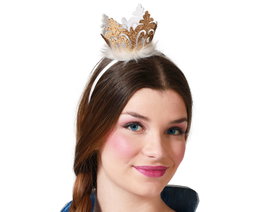 Atosa Diadème Doré avec Couronne de Princesse pour Femme ou Fille