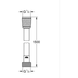GROHE Flexible de douche VitalioFlex Trend 1,5 m, finition noir mat, référence 287412432