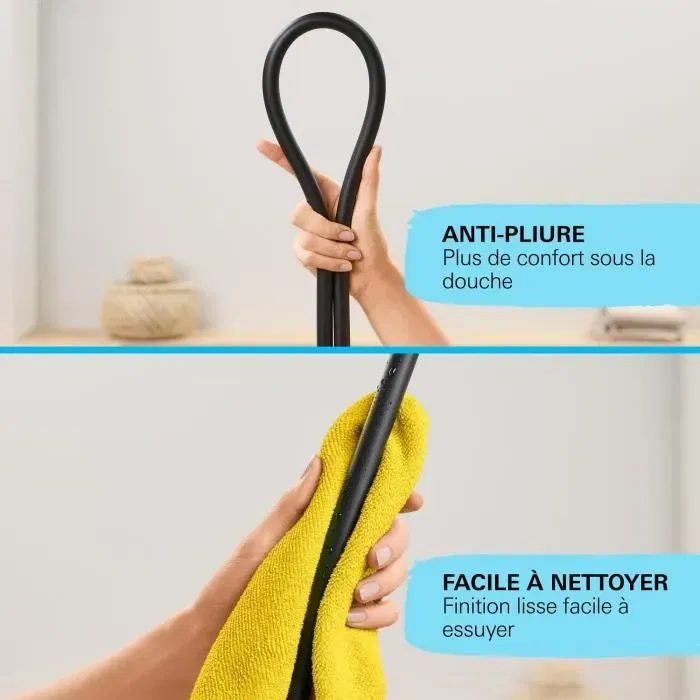 GROHE Flexible de douche VitalioFlex Trend 1,5 m, finition noir mat, référence 287412432