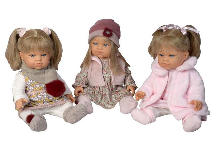 Jesmar Poupée Encantos Filles 42 cm - Modèles assortis - Boîte multilingue (espagnol, français, anglais, portugais, italien)