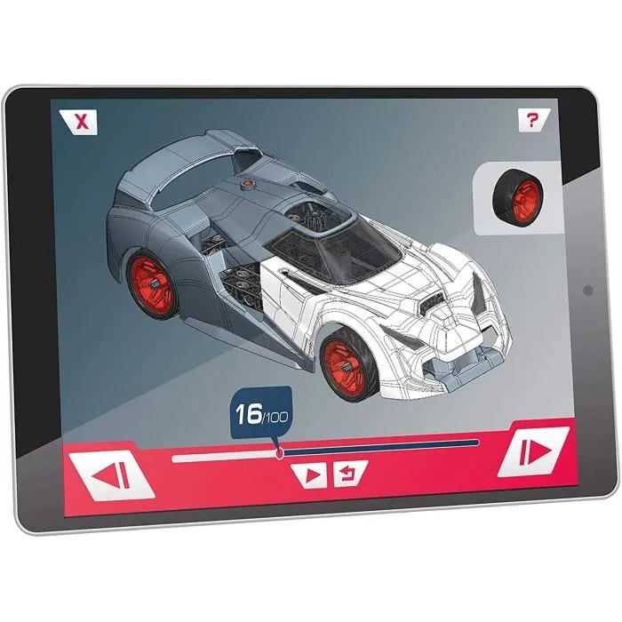 Clementoni Science & Jeu Hypercar - Voiture de Course à Construire pour Enfants - Kit avec Autocollants - À Partir de 8 Ans