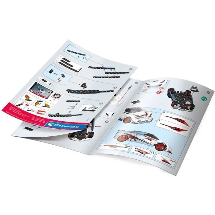 Clementoni Science & Jeu Hypercar - Voiture de Course à Construire pour Enfants - Kit avec Autocollants - À Partir de 8 Ans
