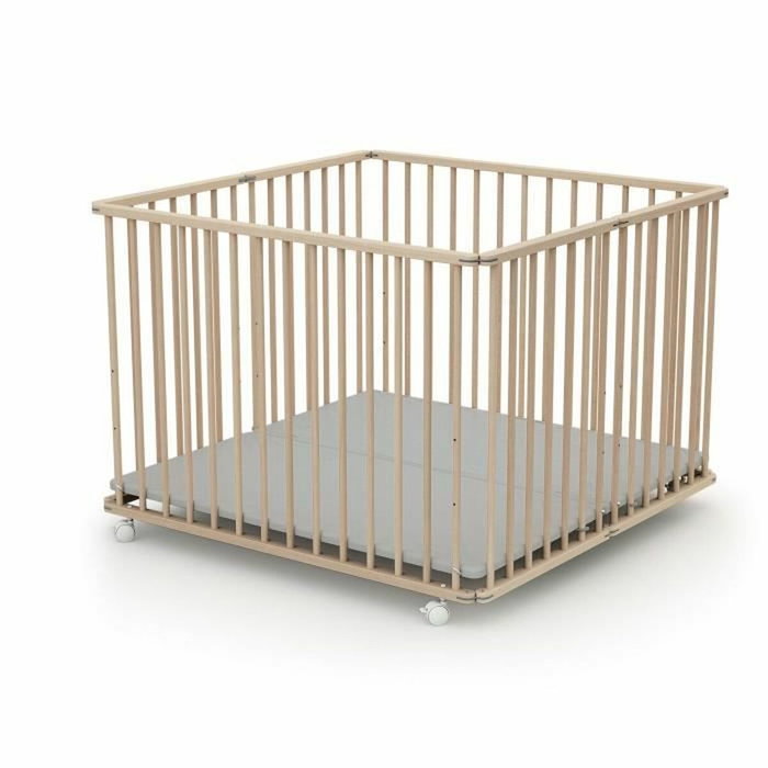 Webaby Parc bébé pliant en bois CALI Hetre Brut 100 x 100 cm Webaby Parc bébé pliant en bois CALI Hetre Brut 100 x 100 cm