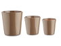 Ibergarden Lot de 3 pots coniques en céramique taupe 14 17 22 cm