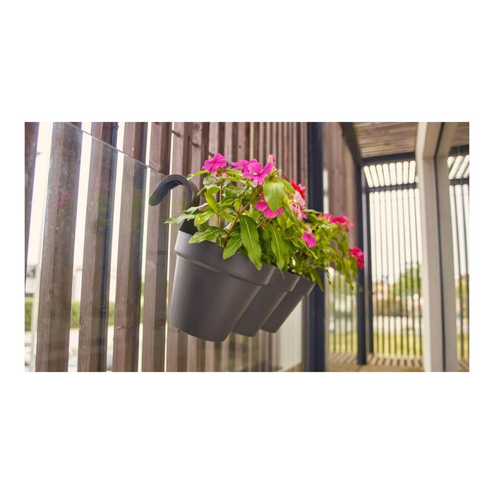 Artevasi Pot de fleurs pour balcon Capri Individ - Gris anthracite - 11L
