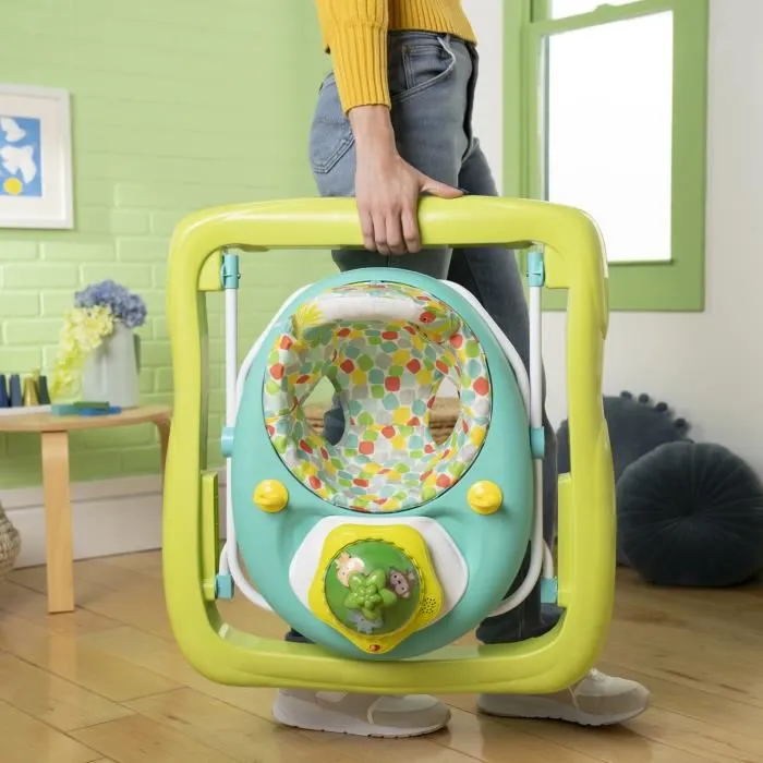 Bright Starts Wanderlights Trotteur bébé Évolutif 2-en-1 - Jouet d'Éveil Amovible avec Musique, Lumière, Hauteur Réglable - De 6 à 18 Mois