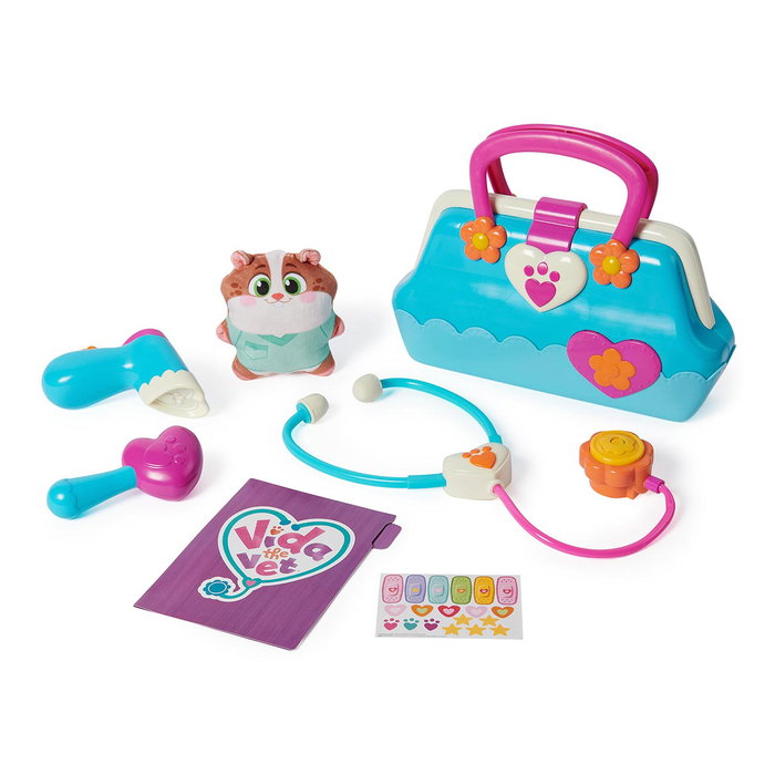 Spin Master Mallette de vétérinaire Vida The Vet 6069852 avec peluche Popcorn, jouet pour enfants dès 3 ans, multilingue
