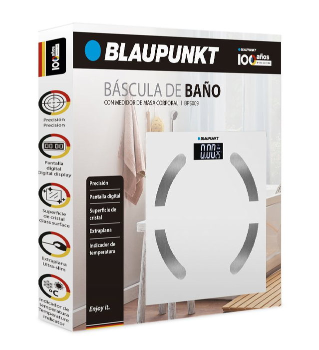 Balance Numérique de Salle de Bain Blaupunkt BP5009 Blanc Verre trempé