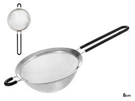 Kinvara Passoire 8 cm acier inoxydable avec silicone gris/noir, lot assorti 24x2.5 cm (Set de 36)
