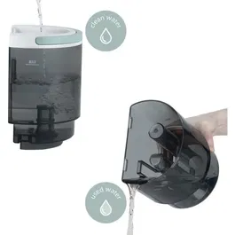 H.Koenig TWT88 Nettoyeur vapeur et extracteur à main pour textiles (1200 W, eau chaude 60°C, débit 250 ml/min, réservoir 1600 ml/950 ml, 3 brosses) - Blanc