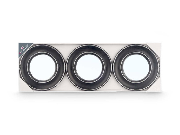 Giftdecor Set de 3 Miroirs Ronds Noirs et Argentés 76x2.5x26 cm (Set de 8) Giftdecor Set de 3 Miroirs Ronds Noirs et Argentés 76x2.5x26 cm (Set de 8)