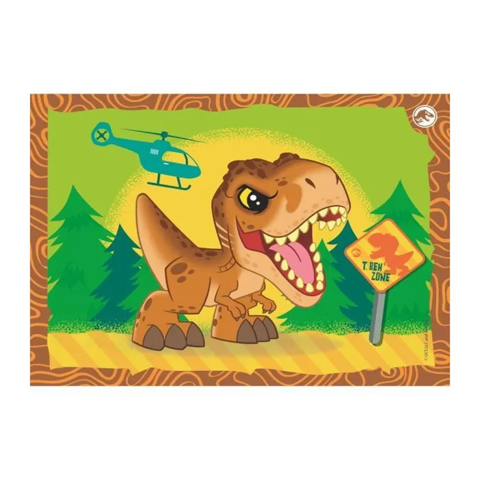 Clementoni Supercolor 4 In 1 - Puzzle Jurassic World Progressif Enfants 3+ Ans - 12, 16, 20, 24 Pièces - 4 Images Différentes - Fabriqué en Italie