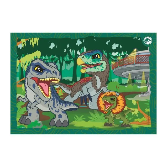 Clementoni Supercolor 4 In 1 - Puzzle Jurassic World Progressif Enfants 3+ Ans - 12, 16, 20, 24 Pièces - 4 Images Différentes - Fabriqué en Italie