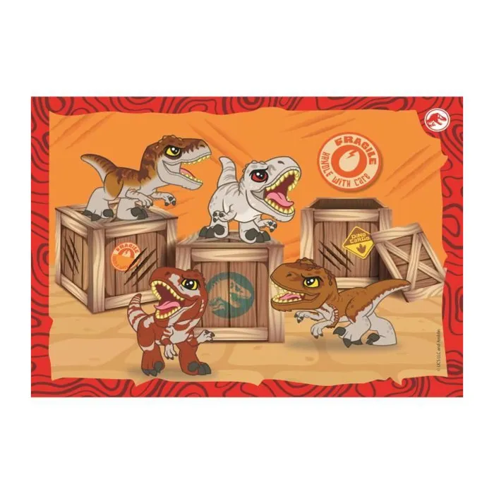 Clementoni Supercolor 4 In 1 - Puzzle Jurassic World Progressif Enfants 3+ Ans - 12, 16, 20, 24 Pièces - 4 Images Différentes - Fabriqué en Italie