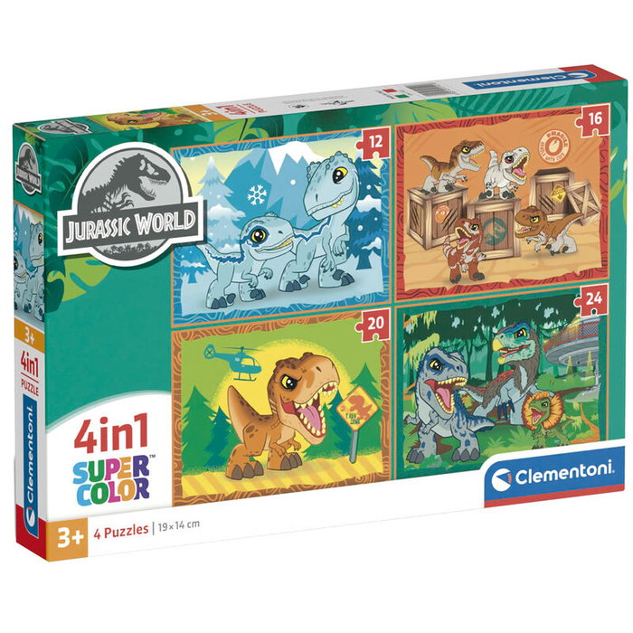 Clementoni Coffret de 4 Puzzles Progressifs Jurassic World (12, 16, 20 et 24 pièces)