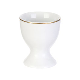 Home Deco Factory Huevera avec bordure dorée en porcelaine