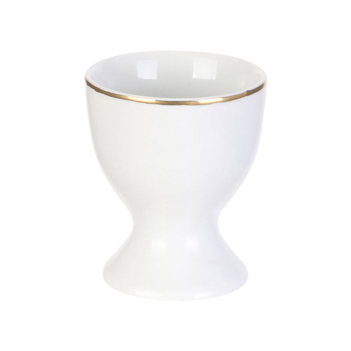 Home Deco Factory Huevera avec bordure dorée en porcelaine Home Deco Factory Huevera avec bordure dorée en porcelaine