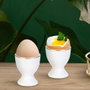 Home Deco Factory Huevera avec bordure dorée en porcelaine