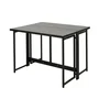 FERRET - Table de jardin pliante en métal noir pour 4 personnes - 98 x 80 x 72 cm