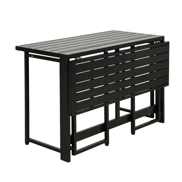 FERRET - Table de jardin pliante en métal noir pour 4 personnes - 98 x 80 x 72 cm
