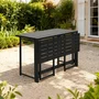 FERRET - Table de jardin pliante en métal noir pour 4 personnes - 98 x 80 x 72 cm