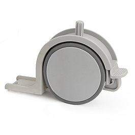 Q&Q Rueda Nido Toscana - Roulette à embotir avec frein pour lit gigogne, sens unique, épaisseur 30 mm, couleur gris