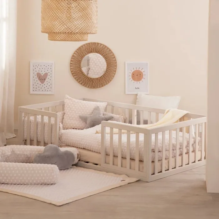 Roba Lit Montessori au sol 70 x 140 cm - Stone Washed / Écru