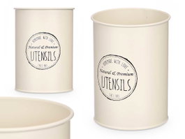 KINVARA Porte-ustensiles en acier crème