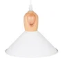 Laura Luminaire suspendu - SKD-P134-W - Suspension design en métal aluminium et bois, hauteur de câble réglable