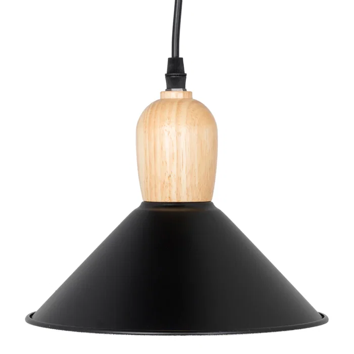 Laura Luminaire suspendu - SKD-P134-W - Suspension design en métal aluminium et bois, hauteur de câble réglable