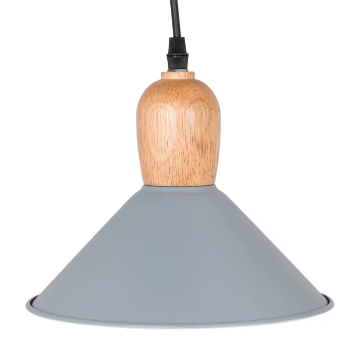 Laura Luminaire suspendu - SKD-P134-W - Suspension design en métal aluminium et bois, hauteur de câble réglable