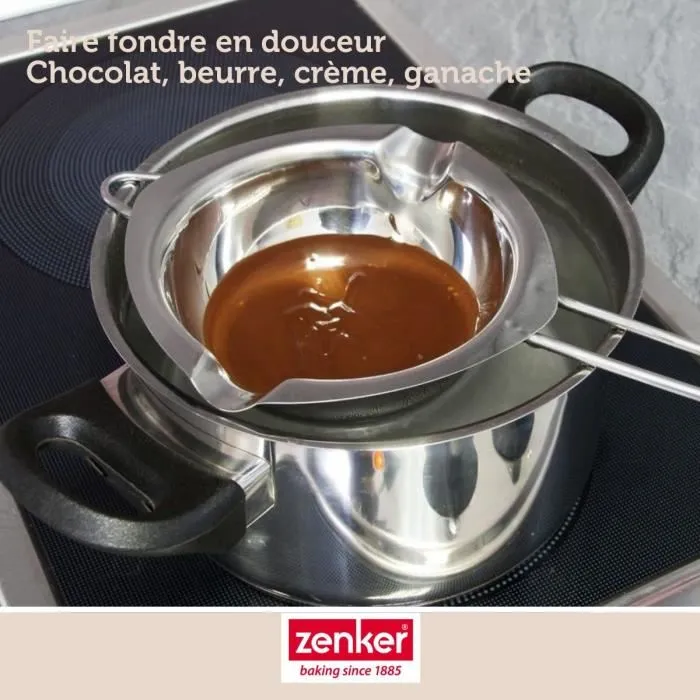 ZENKER Smart Pastry - Kit bain-marie à chocolat et pince à friture en inox, pour beignets et pâtisserie (26 cm, 28,5 cm) ZENKER Smart Pastry - Kit bain-marie à chocolat et pince à friture en inox, pour beignets et pâtisserie (26 cm, 28,5 cm)
