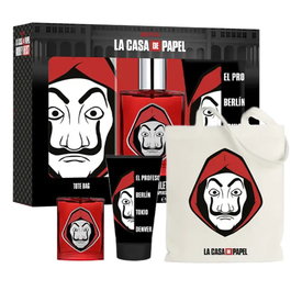 Air-Val Coffret La Casa de Papel - Eau de Toilette 100 ml + Gel Douche 100 ml + Tote Bag Masque Dalí - Produits dérivés série