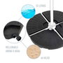 Color Baby - Support pour parasol en plastique, 4 pièces, 52-66 kg, dimensions 48 x 48 x 7.5 cm