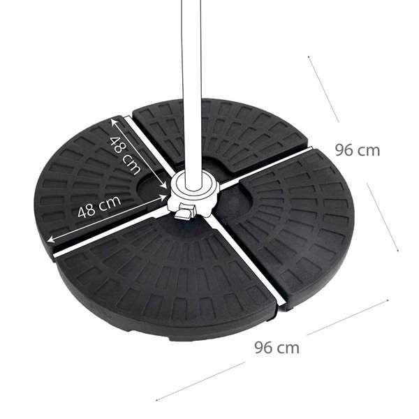 Color Baby - Support pour parasol en plastique, 4 pièces, 52-66 kg, dimensions 48 x 48 x 7.5 cm Color Baby - Support pour parasol en plastique, 4 pièces, 52-66 kg, dimensions 48 x 48 x 7.5 cm