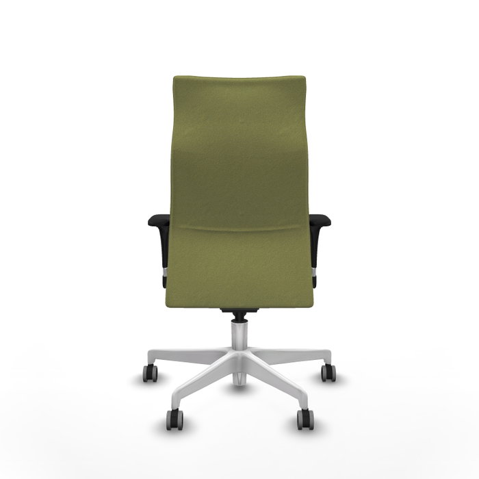 Piqueras Y Crespo Fauteuil Albacete Vert Olive avec Mécanisme Synchrone et Base Blanche
