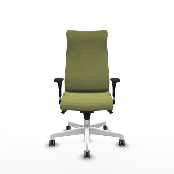 Piqueras Y Crespo Fauteuil Albacete Vert Olive avec Mécanisme Synchrone et Base Blanche