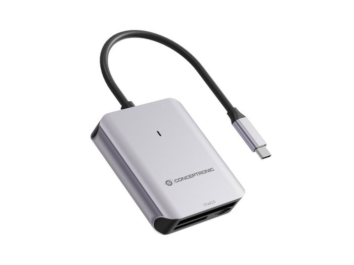Conceptronic BIAN09G Lecteur de cartes USB Type-C gris, 10 Gbps, USB 3.2 Gen 2, SD/MicroSD/CFast