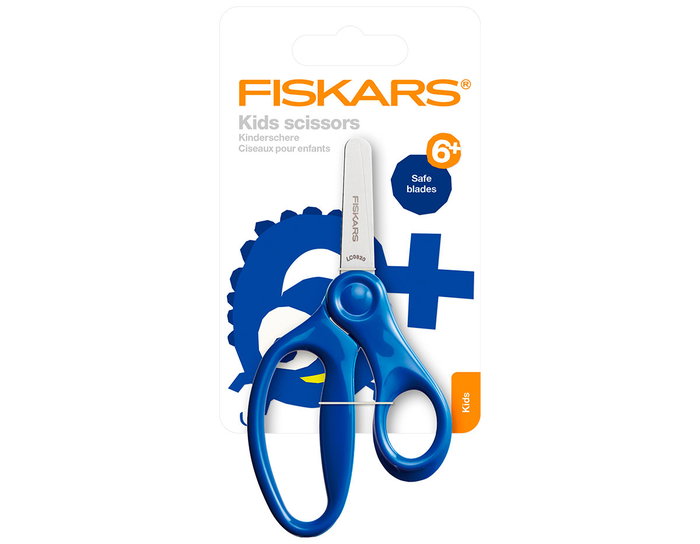 Fiskars Ciseaux pour enfants 6+ à bouts ronds 13cm, Bleu brillant