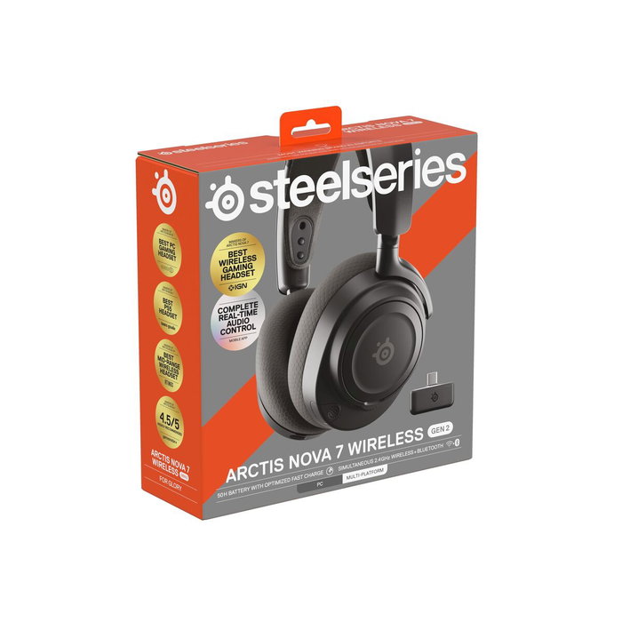 SteelSeries AN72B Casque Gaming Arctis Nova 7 Gen 2 sans-fil pour PC, PlayStation, Xbox - Noir