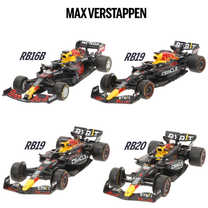 BURAGO Blister 4 voitures de championnats F1 Red Bull en métal