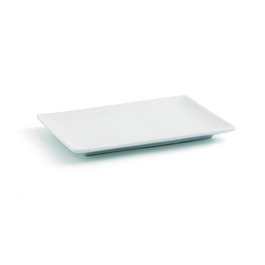 Quid Gastro Fun Tapa Ahumados en Porcelana Blanca Brillante, Apilable, Apto Microondas y Lavavajillas, 20x13x2 cm