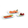 Quid Gastro Fun Tapa Ahumados en Porcelana Blanca Brillante, Apilable, Apto Microondas y Lavavajillas, 20x13x2 cm